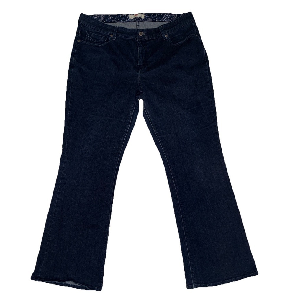 Levis 525 Perfect Waist Boot Cut Womens Jeans 20M Dark Wash Flap Pockets